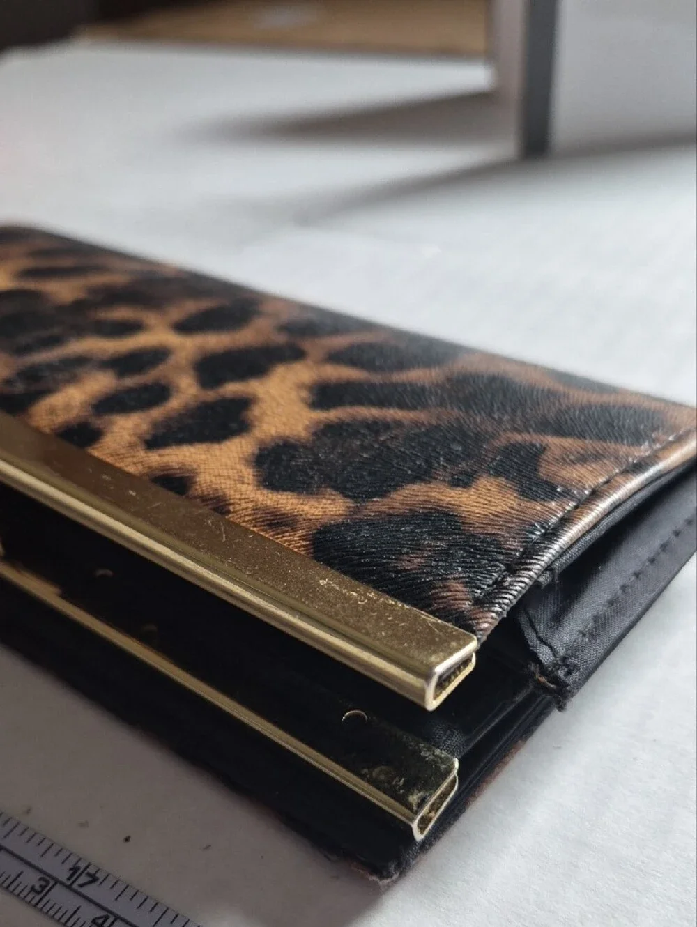Source Unknown Leopard Print Card Holder with Gold Trim